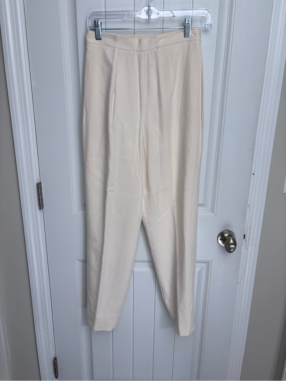 Cream 100% Silk Trousers, Size 4